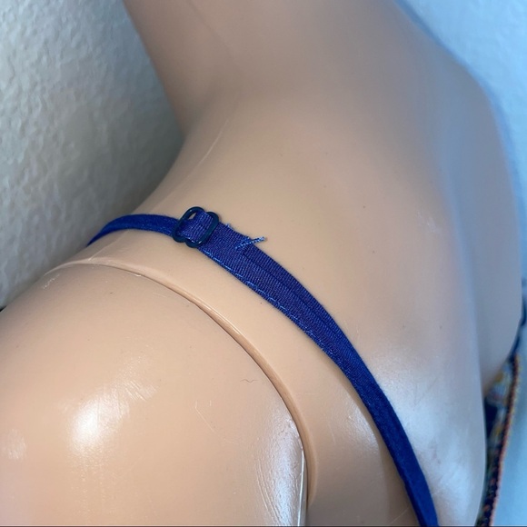 Flying Tomato romper blue floral one piece jumper spaghetti strap wrap style MD - Picture 11 of 11